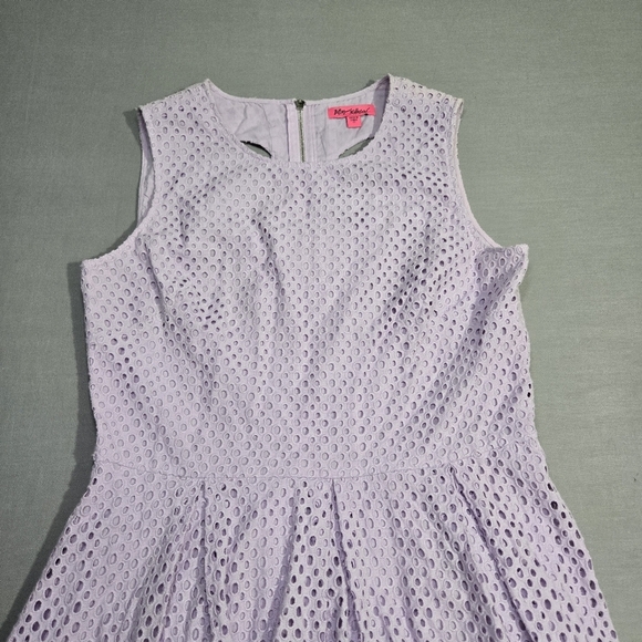 Betsey Johnson Lavender Eyelit Dress Size‎ 12, Cut out Summer Dress - Picture 6 of 14